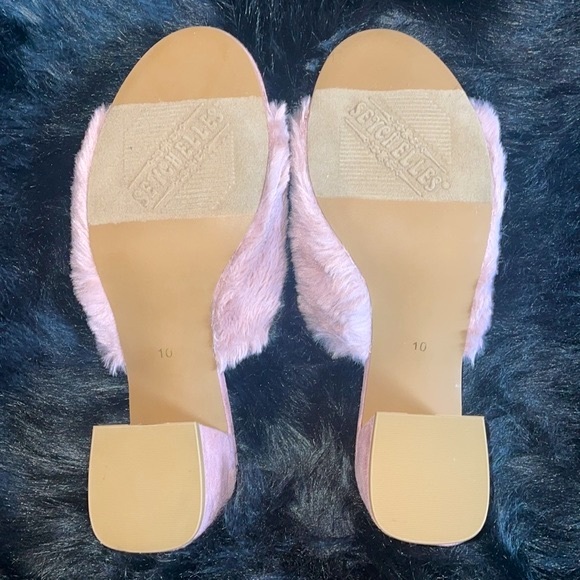 Seychelles Limited Edition Soft Pink Faux Fur & Suede Adapt Sandles SZ 10 NWTIB - Picture 4 of 7